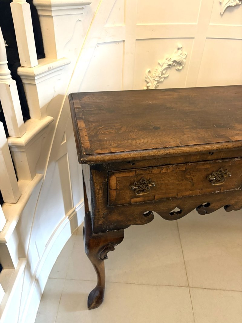 Antique Georgian Style Oak Dresser Base Sideboard Cabriole Leg Console Table - Image 6